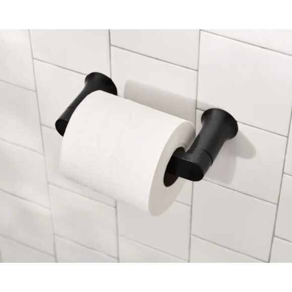 Moen Genta LX Pivoting Toilet Paper Holder Matte Black BH3808BL NEW - Picture 2 of 4